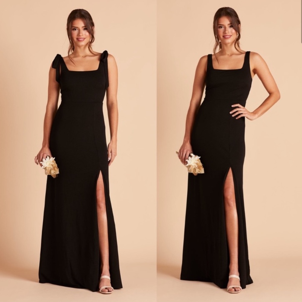 Birdy Grey Small Maxi Dress Slit Black Alex Bow Sleeveless Gown Convertible
